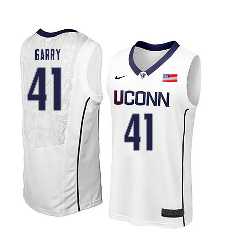Men #41 Matt Garry Uconn Huskies College Basketball Jerseys Sale-White - Click Image to Close